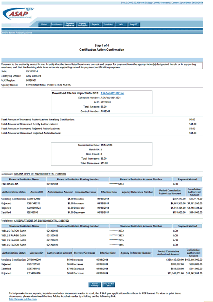 step 4 certify batch authorizations